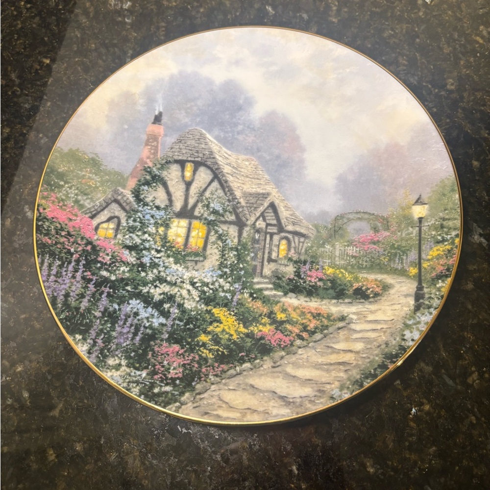 THOMAS KINKADE Vintage Chandler’s Cottage Decorative Plate